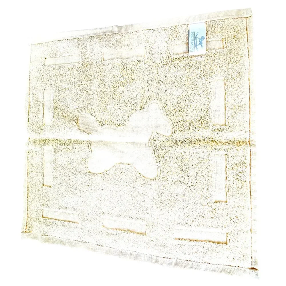 Hermès Hand Towel Equestrian Horse Luxury Cotton Towel Beige France w/ Box‎